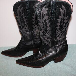 Charlie 1 Horse Black Leather Boots Women’s 8B Artisan Hand Crafted In Brazil